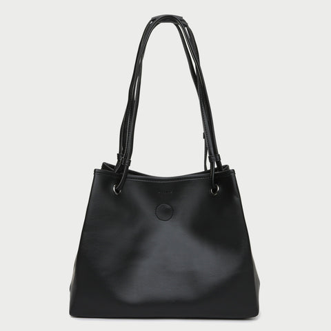 Roomy soft PU leather shoulder bag (2-in-1 style)