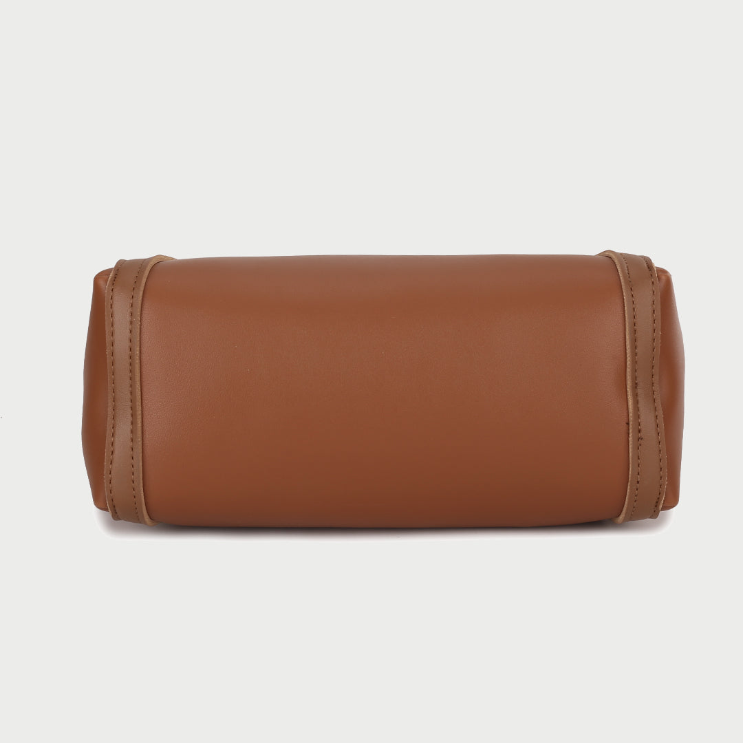 Sculptural PU leather shoulder bag (2-in-1 set)