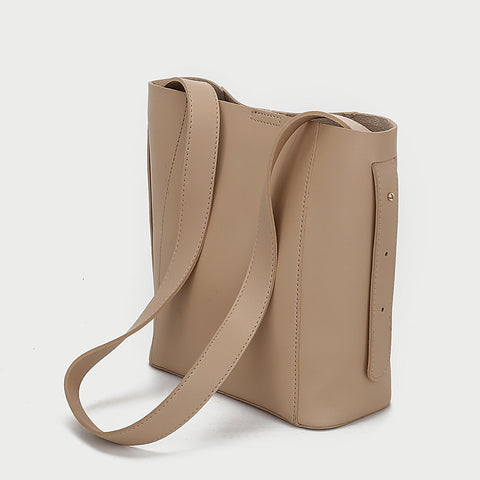 Topstitching PU leather 2-in-1 bucket bag