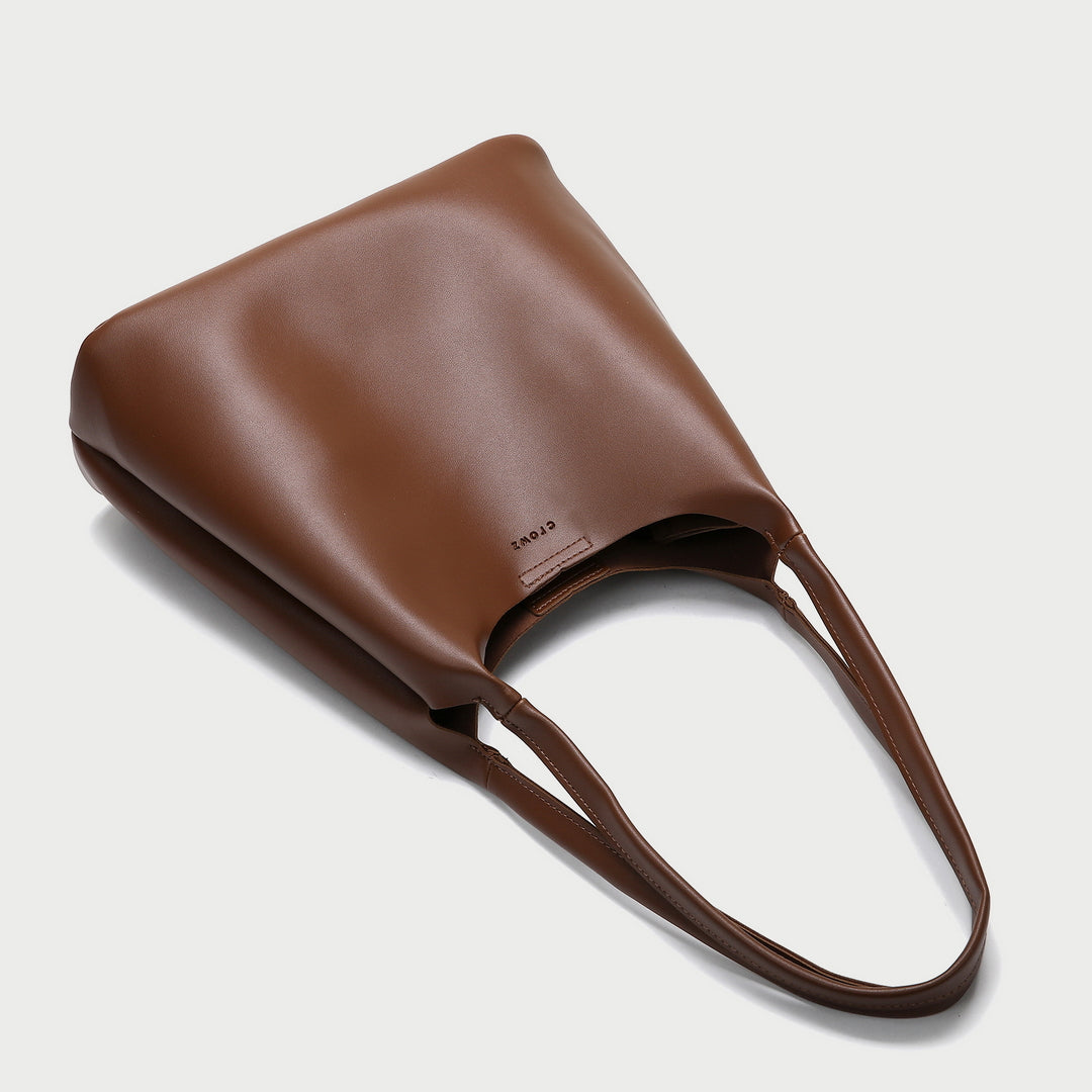 Minimalistic style PU leather shoulder bag (2-in-1 set)
