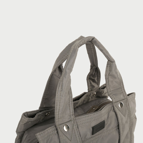 Multiple compartment lightweight quilted nylon handbag (Medium)