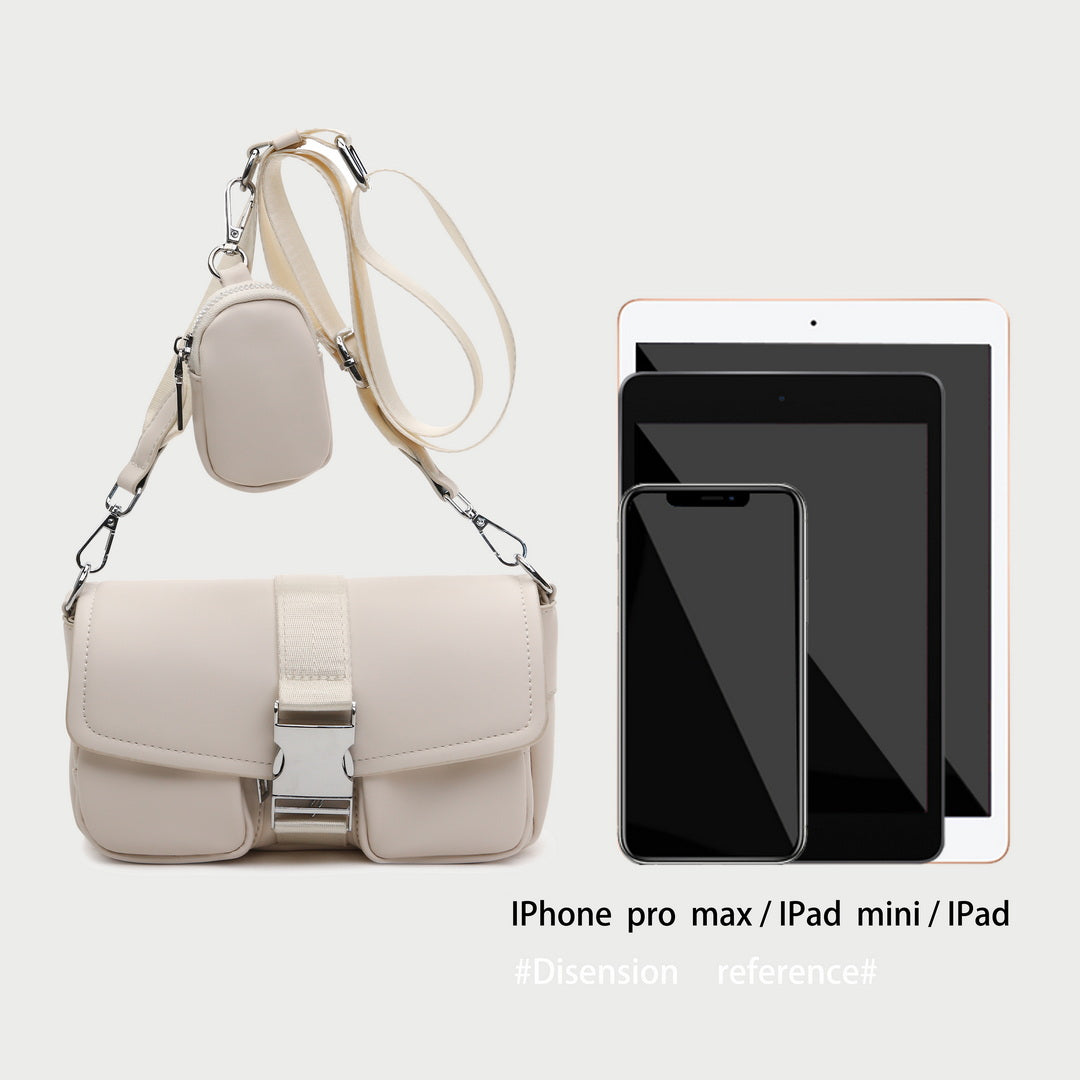 Metal buckle strap mini pouch accessory PU leather crossbody bag