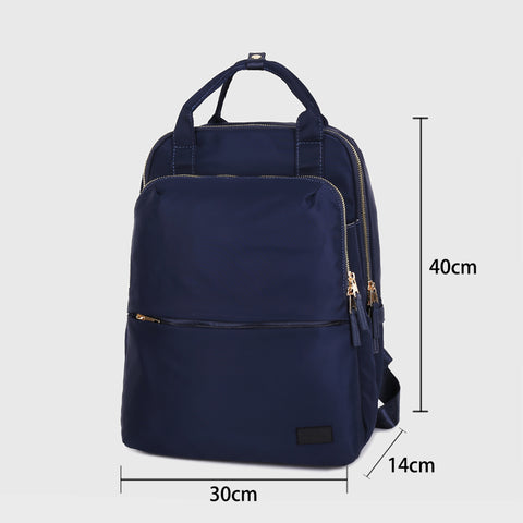 Top handle zip compartment minimalistic unisex nylon backpack