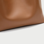 Timeless spacious PU leather shoulder bag