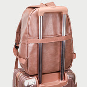 Smart casual marble-effect PU leather backpack