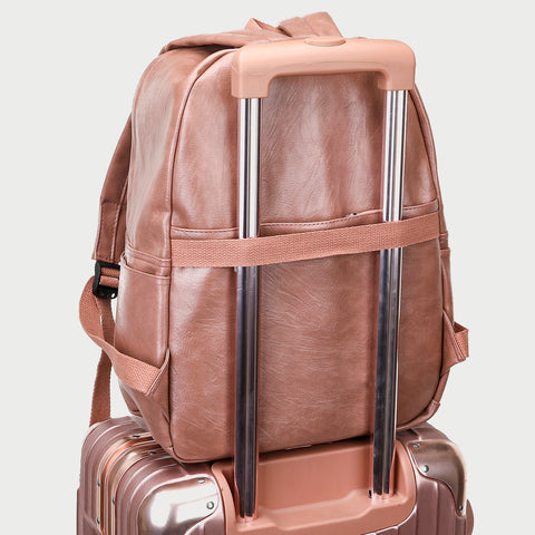Smart casual marble-effect PU leather backpack