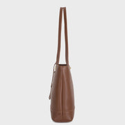 Topstitching stud detail PU leather shoulder bag