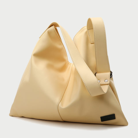 Minimalistic casual style soft PU leather hobo bag