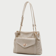 Envelope style front pocket PU leather shoulder bag