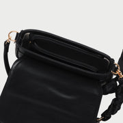 Elegant braided strap PU leather crossbody bag