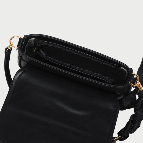 Elegant braided strap PU leather crossbody bag