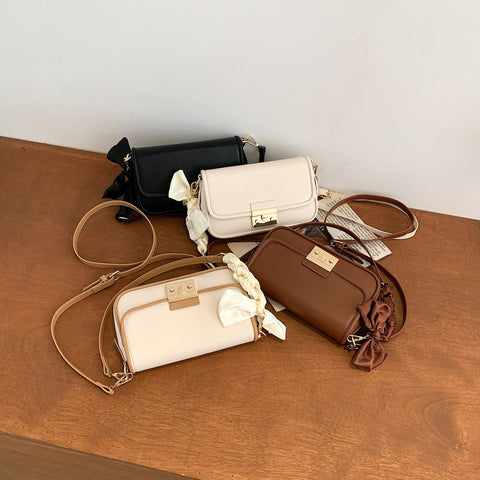 Elegant braided strap PU leather crossbody bag