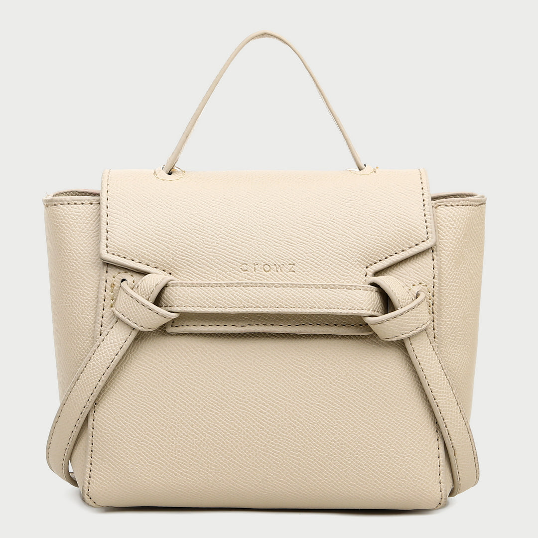 Knotted belt flap design PU leather crossbody bag