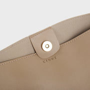 Minimalistic metal stud detail strap PU leather shoulder bag (2-in-1 set)