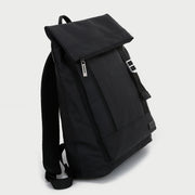 Zip buckle strap flap top unisex nylon backpack