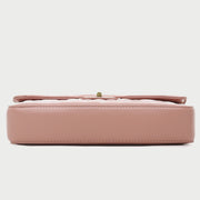 Faux pearl handle turn-lock quilted PU leather shoulder bag