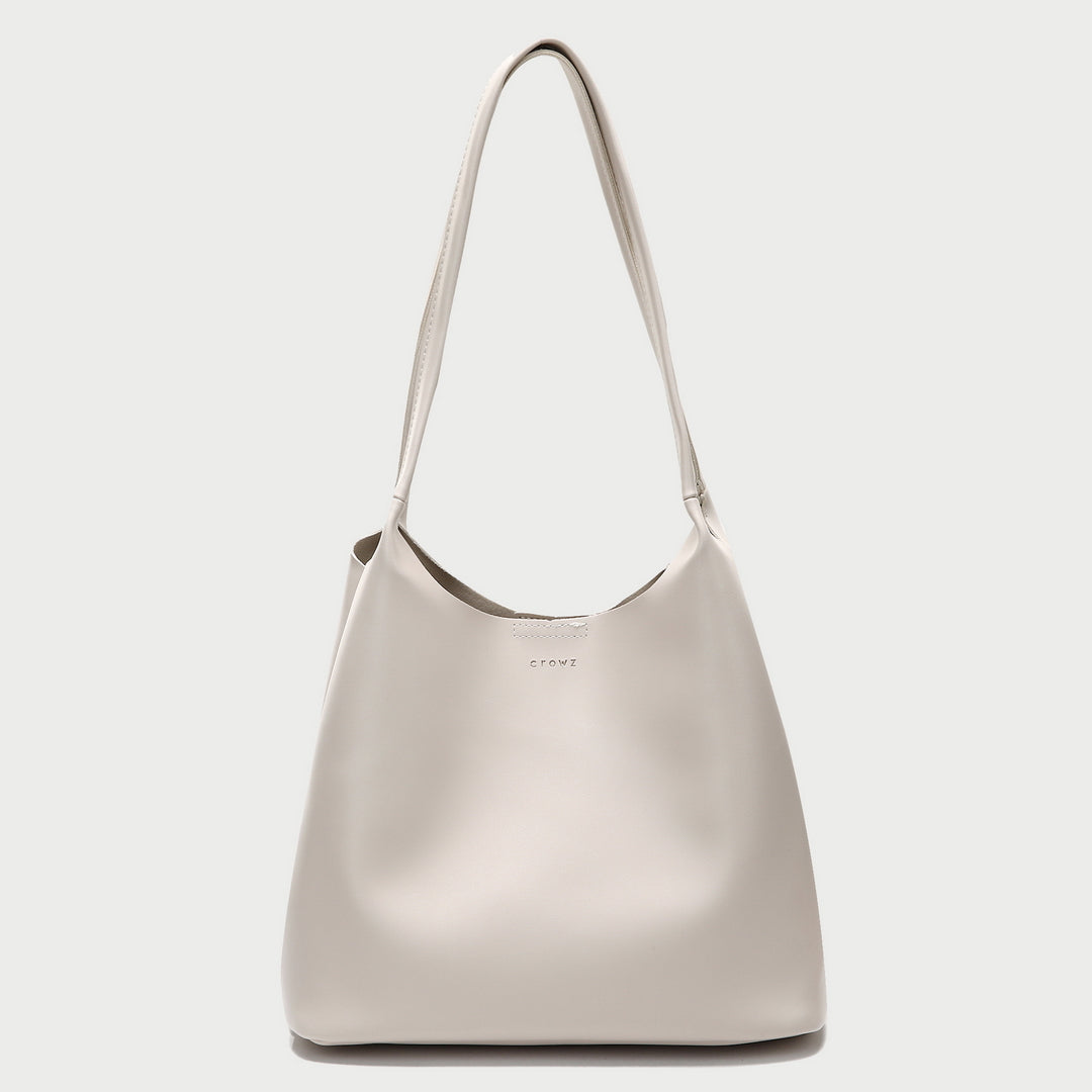 Minimalistic style PU leather shoulder bag (2-in-1 set)