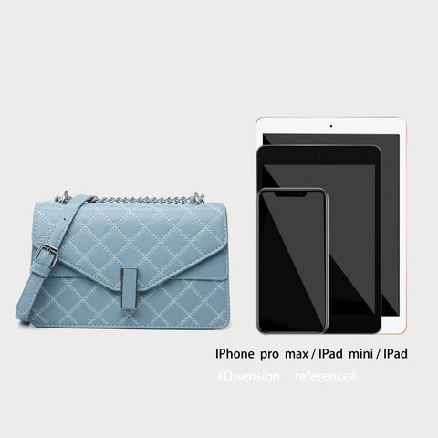 Envelope style layer flap quilted PU leather crossbody bag