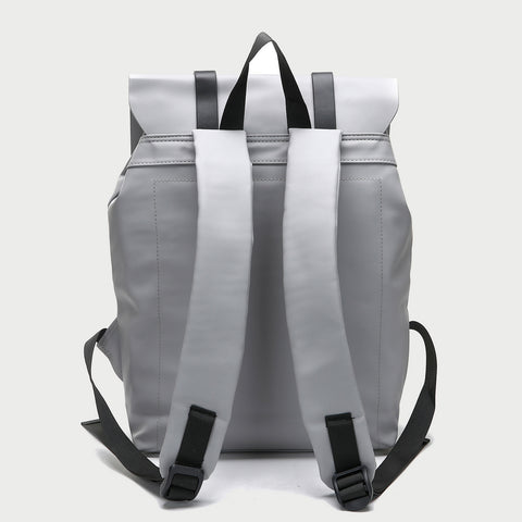 bucket strap and zip detail unisex PU leather backpack