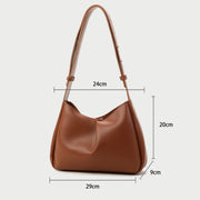 Pleated detail PU leather shoulder bag (2-in-1 set)