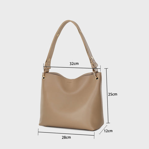 Minimalistic metal stud detail strap PU leather shoulder bag (2-in-1 set)
