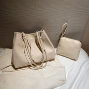 Roomy soft PU leather shoulder bag (2-in-1 style)