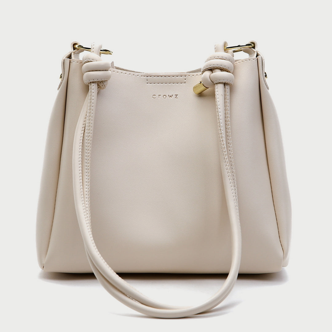 Coiled drawstring shoulder strap PU leather bucket bag (2-in-1 set)