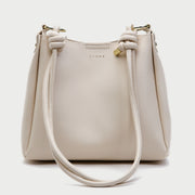 Coiled drawstring shoulder strap PU leather bucket bag (2-in-1 set)