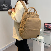 Top handle zip compartment minimalistic unisex nylon backpack