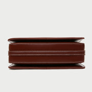 Top handle flap style unique pocket design PU leather crossbody bag