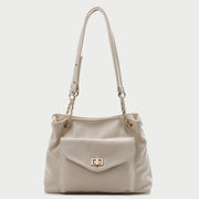 Envelope style front pocket PU leather shoulder bag